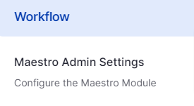 Maestro admin settings